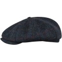 PEAKY BLINDERS SHELBY - HARRIS TWEED Genuine Scottish Harris Tweed 8 Panels Man Cap Blue-red