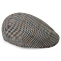 TIENDAHAT MASSIMO BURGUNDY & NAVY CHECKERED MODA FLAT CAP