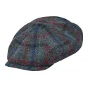 PEAKY BLINDERS SHELBY - HARRIS TWEED Genuine Scottish Harris Tweed 8 Panels Man Cap Grey-Blue-red