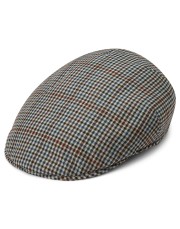 TIENDAHAT MASSIMO BURGUNDY & NAVY CHECKERED MODA FLAT CAP
